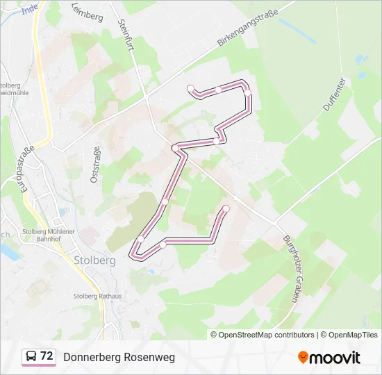 Автобус 72: карта маршрута