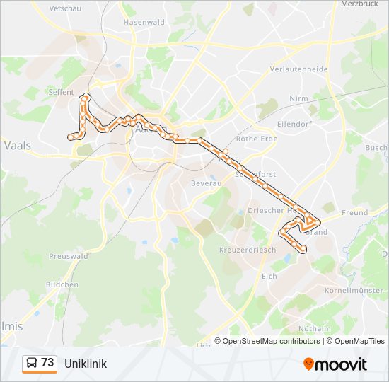 Bus 73: карта маршрута