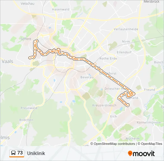 73 Bus Line Map
