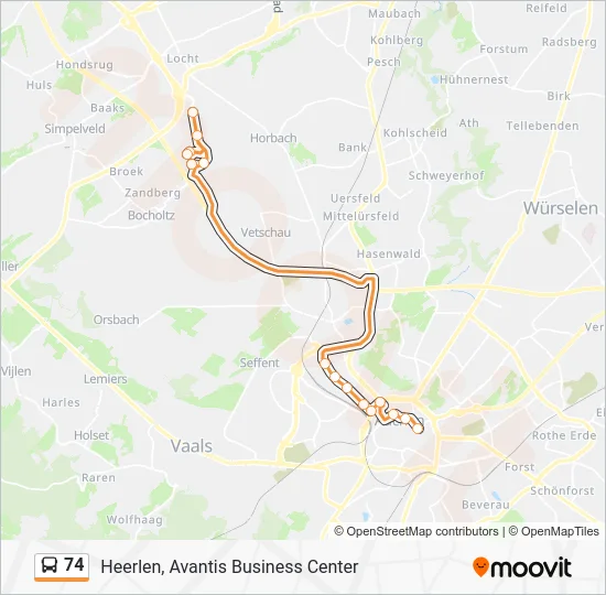 Автобус 74: карта маршрута