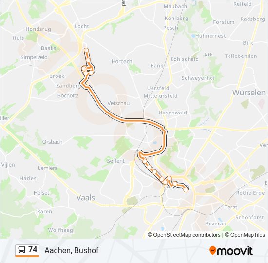 74 bus Line Map