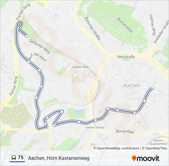 75 Bus Line Map