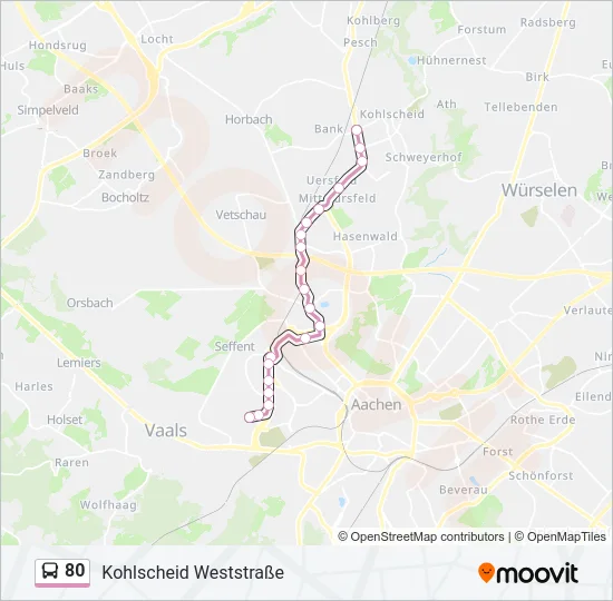 80 Bus Line Map