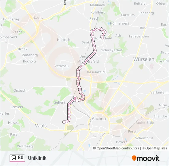 80 Bus Line Map