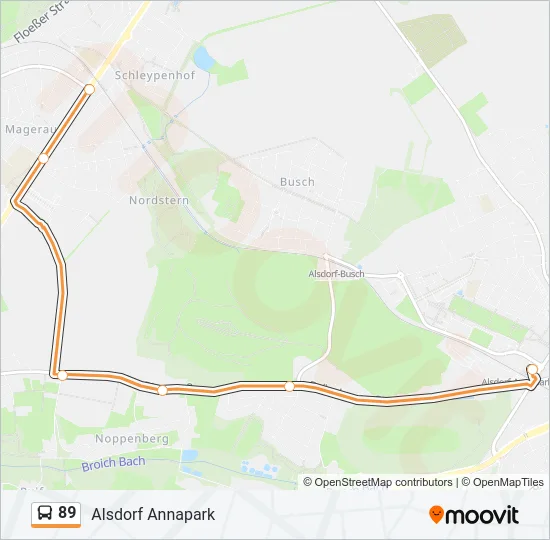 89 Bus Line Map
