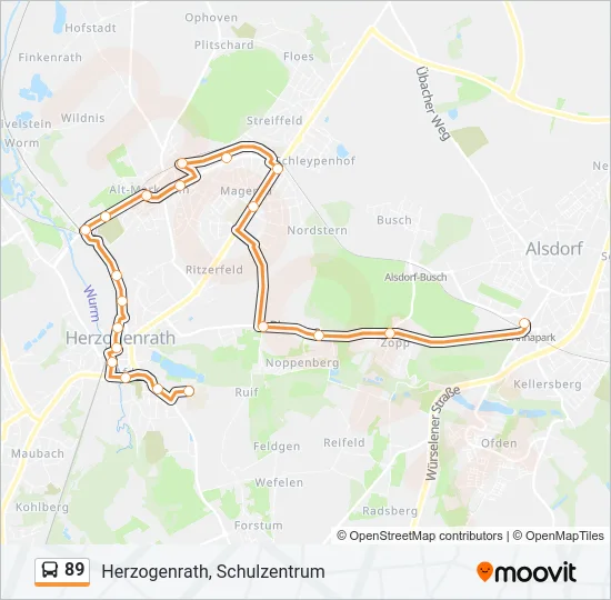 89 Bus Line Map