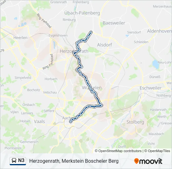 N3 Bus Line Map