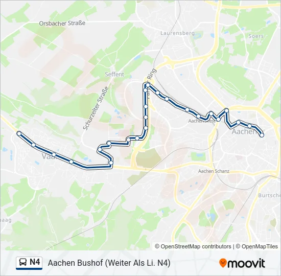 N4 Bus Line Map