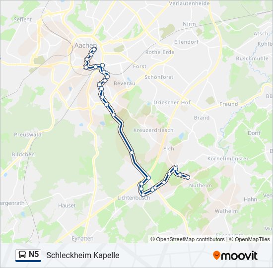 N5 bus Line Map