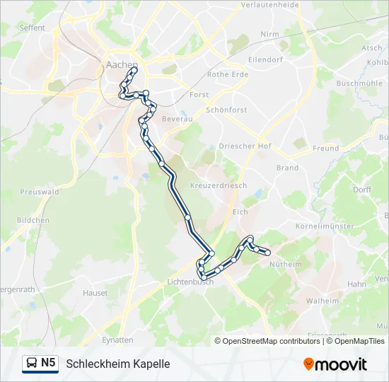 Buslinie N5 Karte