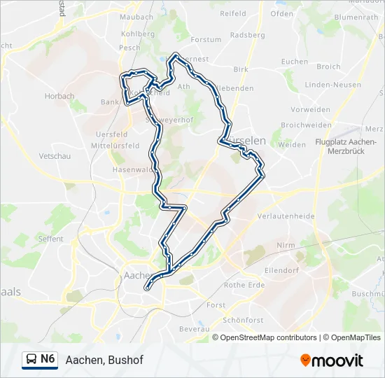 N6 Bus Line Map