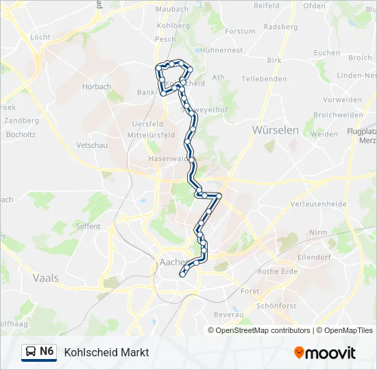 N6 Bus Line Map