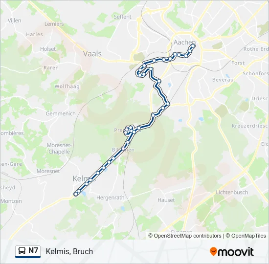 N7 Bus Line Map