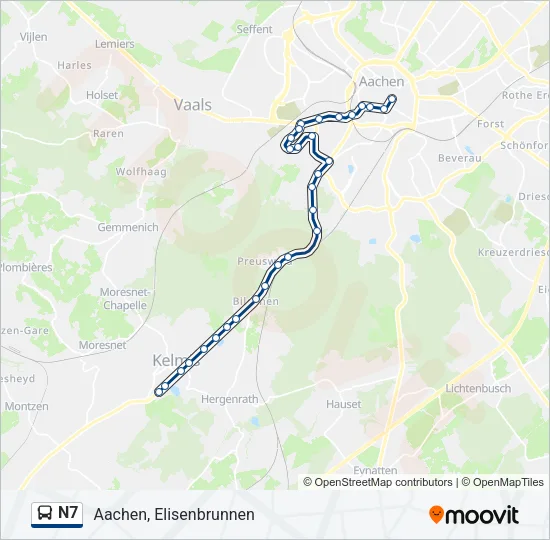 N7 Bus Line Map