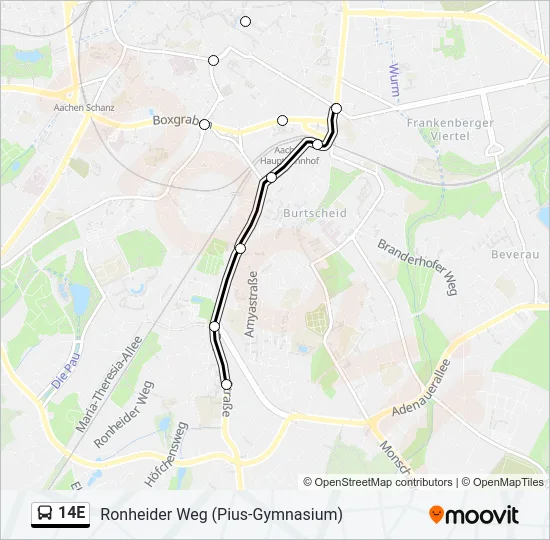 14E Bus Line Map