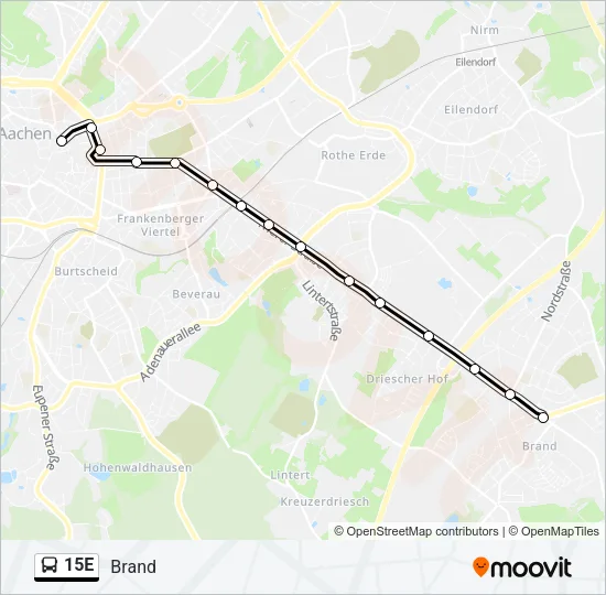 15E Bus Line Map