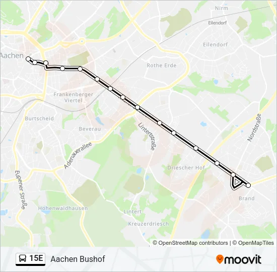 15E Bus Line Map