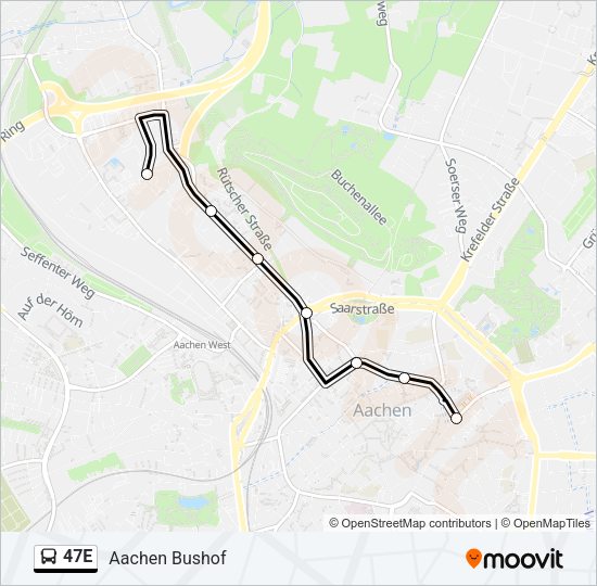 47E Bus Line Map
