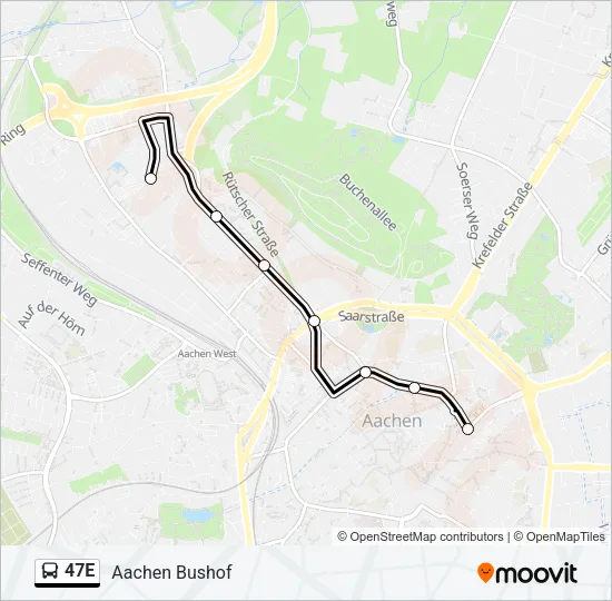47E Bus Line Map