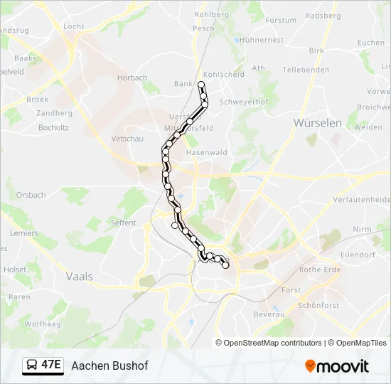Buslinie 47E Karte