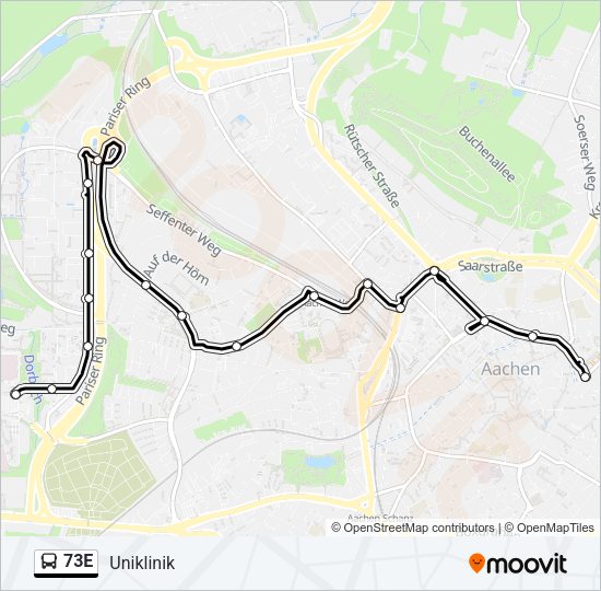 73E Bus Line Map