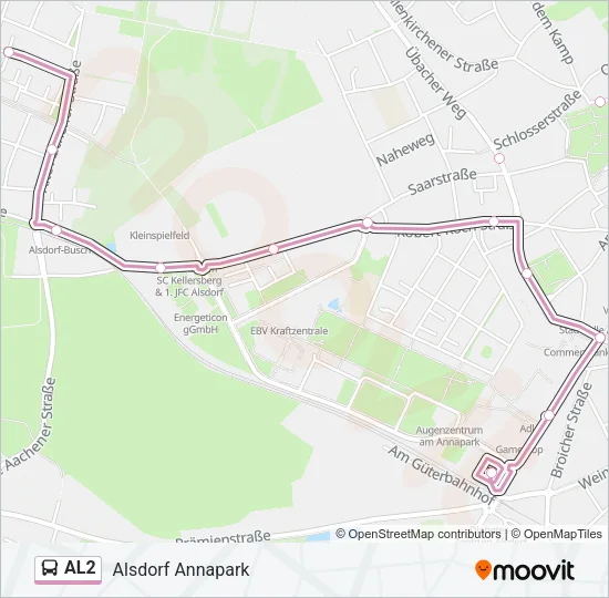 Автобус AL2: карта маршрута