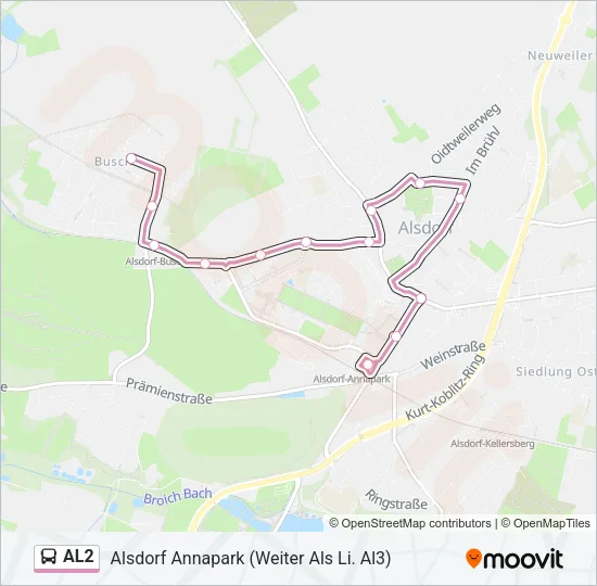 AL2 Bus Line Map