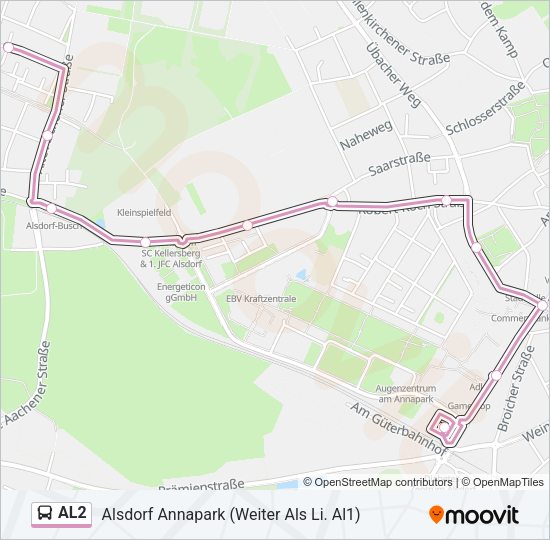 Автобус AL2: карта маршрута
