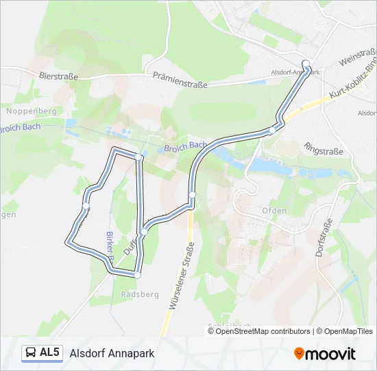 AL5 Bus Line Map