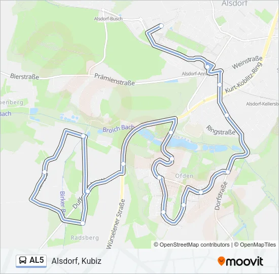 AL5 Bus Line Map