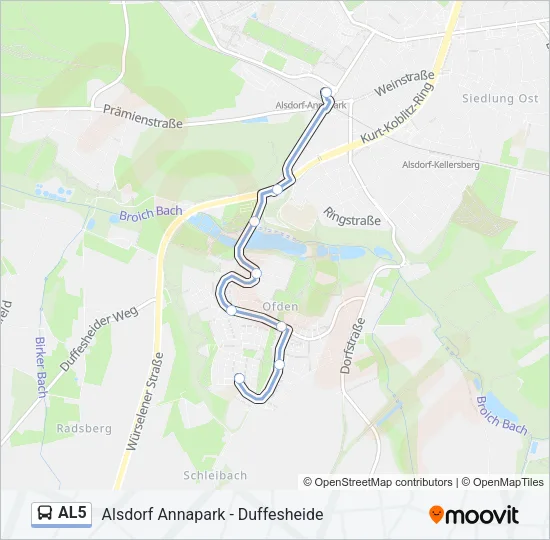 AL5 Bus Line Map