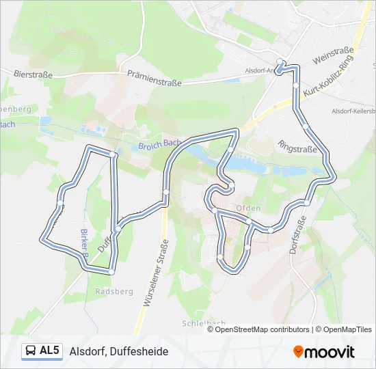 AL5 Bus Line Map