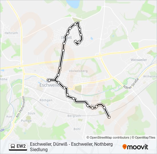 Buslinie EW2 Karte
