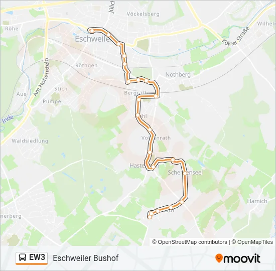 EW3 Bus Line Map