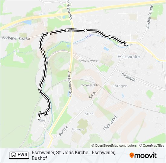 Buslinie EW4 Karte