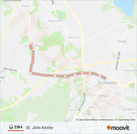 EW4 Bus Line Map