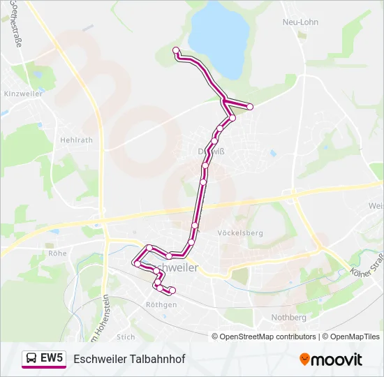 EW5 Bus Line Map