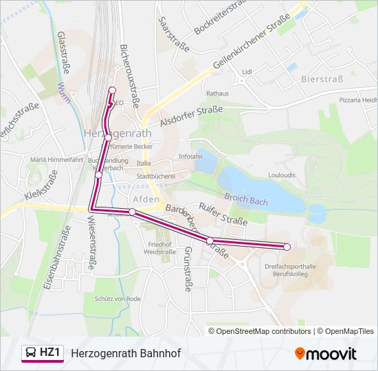 HZ1 bus Line Map