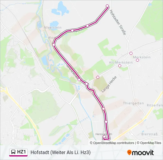 HZ1 Bus Line Map