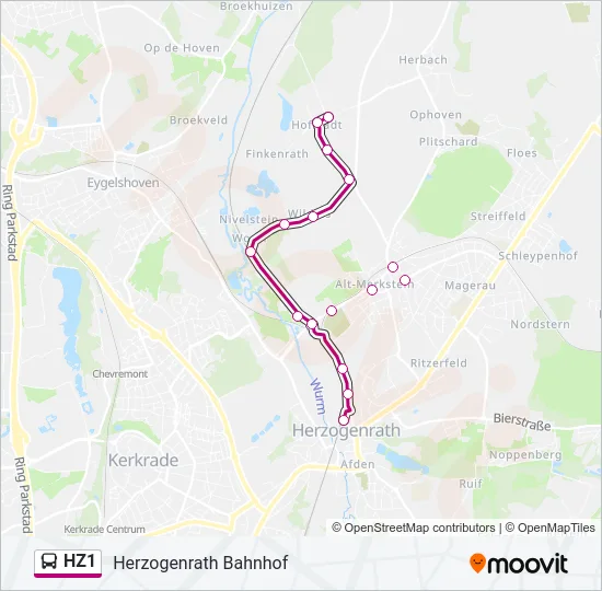 HZ1 Bus Line Map
