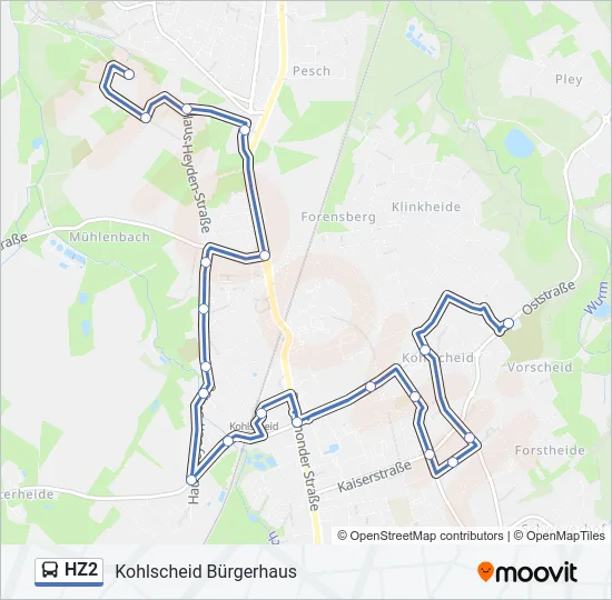 HZ2 Bus Line Map