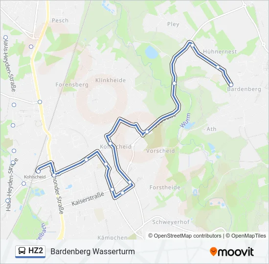 HZ2 Bus Line Map
