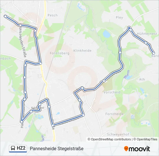 HZ2 Bus Line Map
