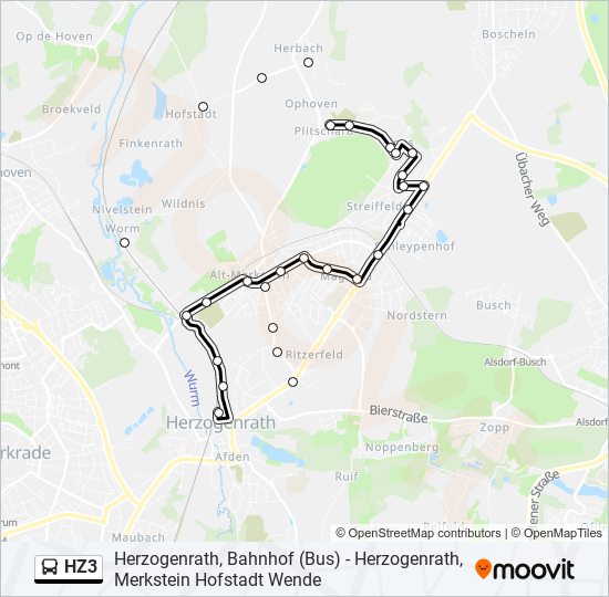 Автобус HZ3: карта маршрута