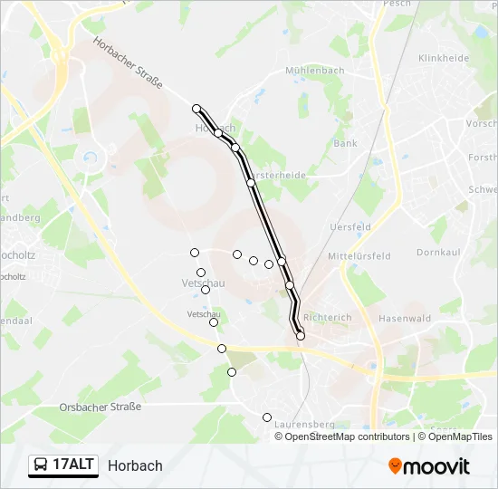 17ALT Bus Line Map