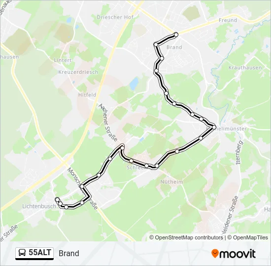 55ALT Bus Line Map