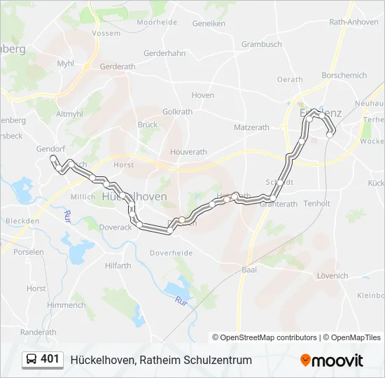 401 Bus Line Map