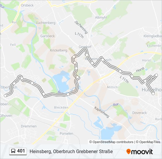 Buslinie 401 Karte