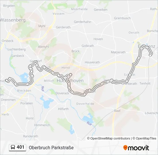 Автобус 401: карта маршрута