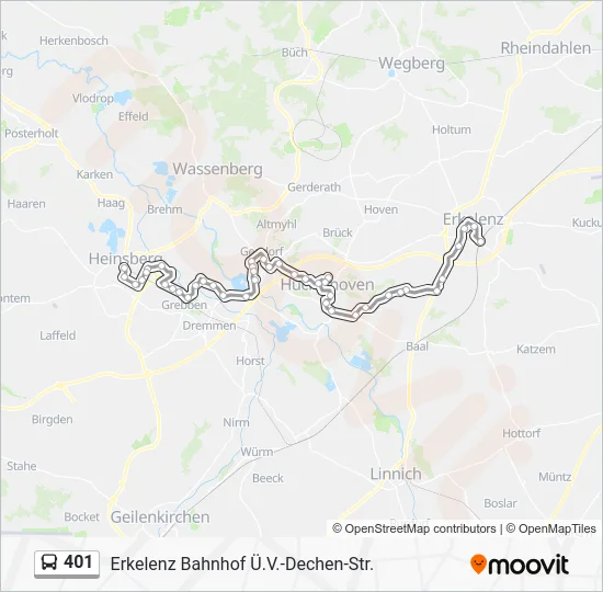 Автобус 401: карта маршрута